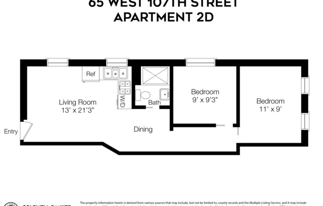 2 beds, 1 bath, $3,000, Unit 2D