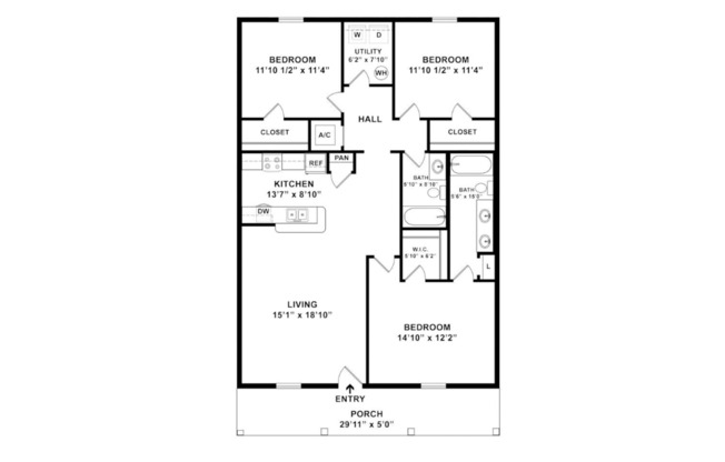 3 beds, 2 baths, 1,300 sqft, $1,500, Unit Unit 10