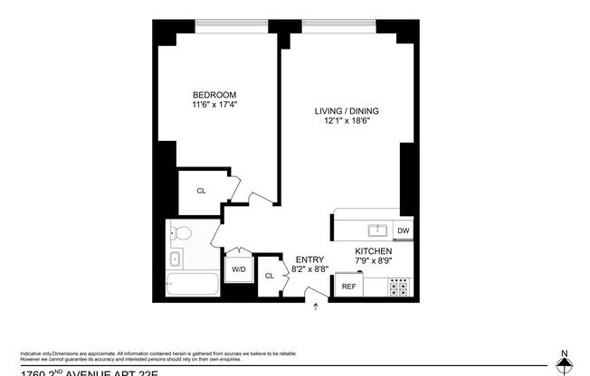 1 bed, 1 bath, 700 sqft, $4,000, Unit 22E