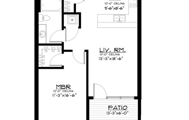 1 bed, 1 bath, $1,250, Unit 307