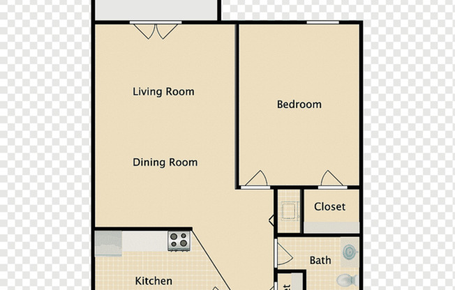 1 bed, 1 bath, 800 sqft, $1,025, Unit F-005