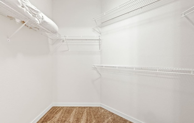 a walk in closet in a 555 waverly unit