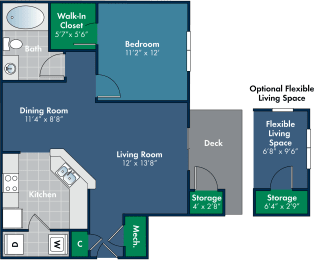 1 bed, 1 bath, 812 sqft, $1,213