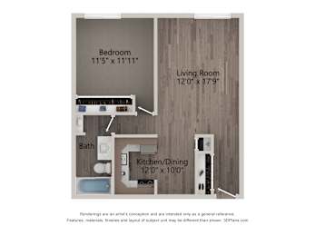 1 bed, 1 bath, 700 sqft, $1,610