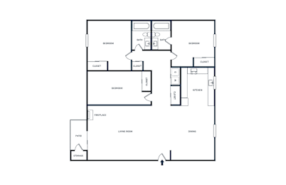 3 beds, 2 baths, 1,180 sqft, $2,695