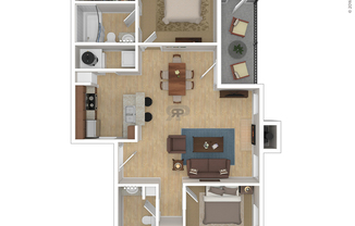 2 beds, 2 baths, 873 sqft, $1,576