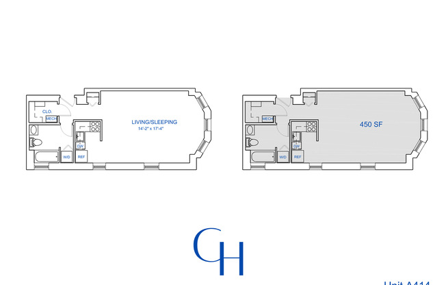 Studio, 1 bath, 457 sqft, $1,528, Unit A-414