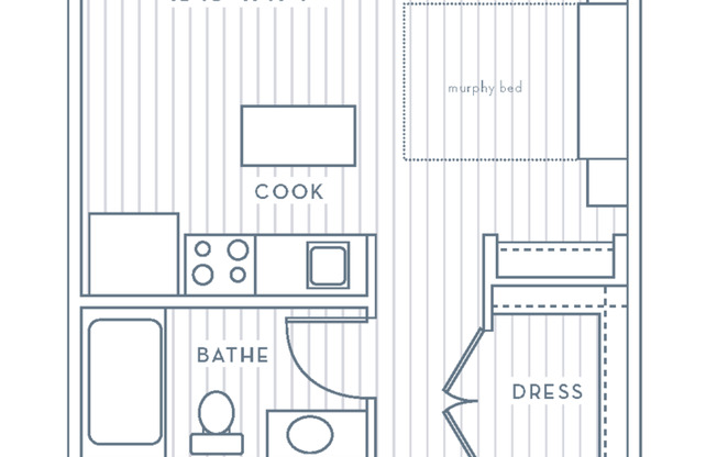 Studio, 1 bath, 549 sqft, $1,507