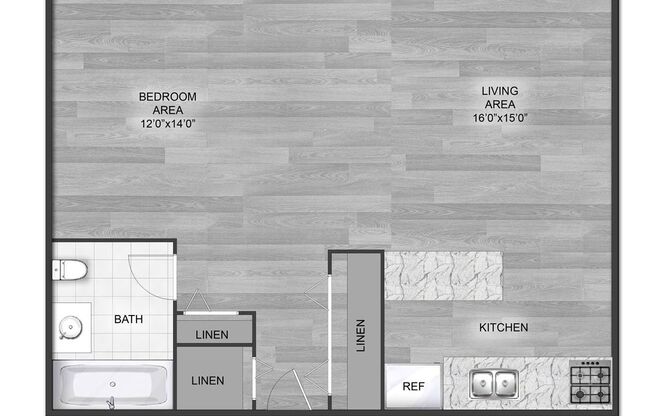Studio, 1 bath, 457 sqft, $1,025