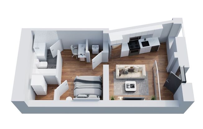 1 bed, 1 bath, 420 sqft, $1,457, Unit 008