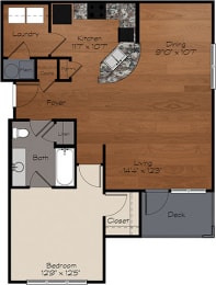 1 bed, 1 bath, 869 sqft, $1,352