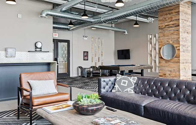 Couch and table at The Shelby, Illinois