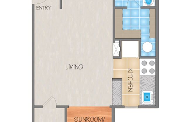 Studio, 1 bath, 452 sqft, $820, Unit A207