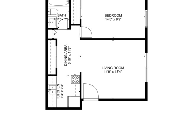 1 bed, 1 bath, 550 sqft, $899