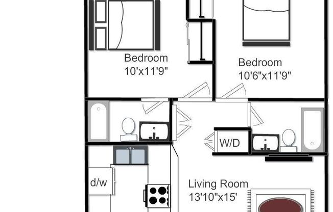 2 beds, 2 baths, 850 sqft, $2,725, Unit 215