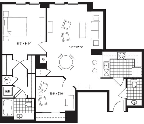 1 bed, 1 bath, 995 sqft, $2,784, Unit 515