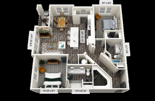 2 beds, 2 baths, 1,265 sqft, $2,108