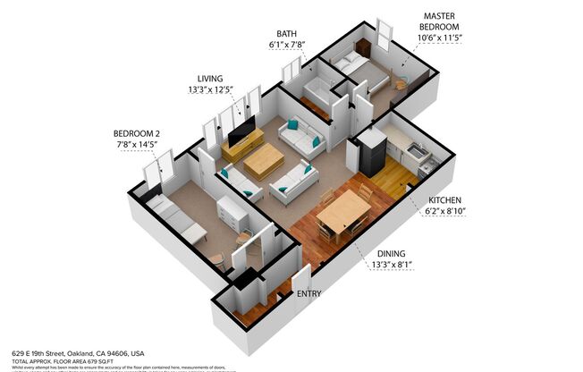 2 beds, 1 bath, 700 sqft, $1,735, Unit 202