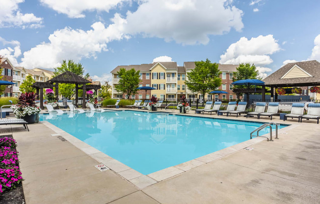 the swimming pool at our crossings apartments