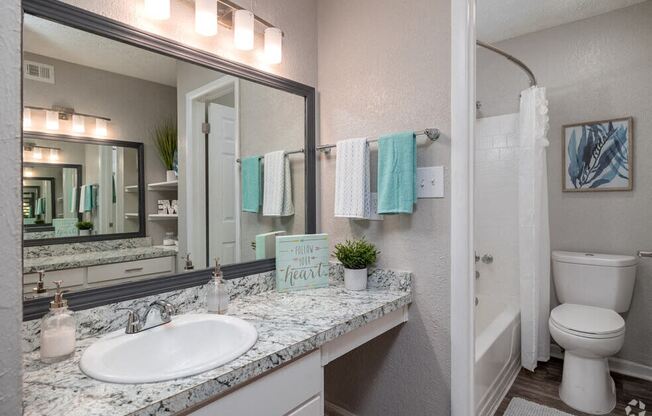 a bathroom with a sink and a toilet and a mirrorat Glen Hollow,Decatur, GA, 30034