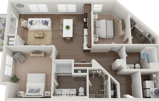2 beds, 2 baths, 1,223 sqft, $2,650, Unit 308E