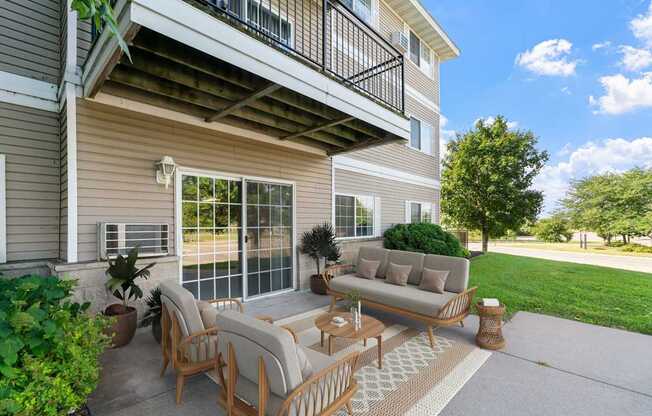 Patio space at The Preserve at Commerce, Rogers, MN, 55374