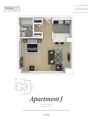 Studio, 1 bath, $3,985, Unit E5J