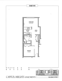 1 bed, 1 bath, 707 sqft, $1,341