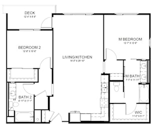 2 beds, 2 baths, 1,204 sqft, $4,481