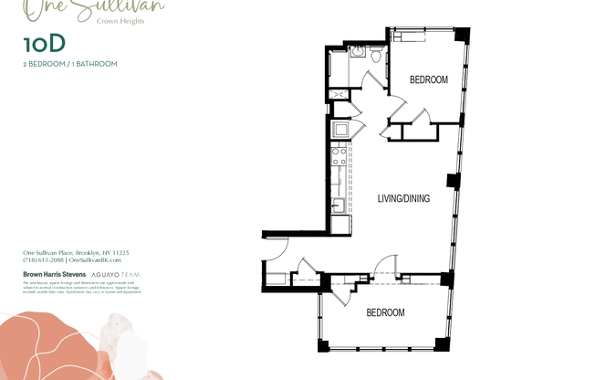 2 beds, 1 bath, $4,950, Unit 10D