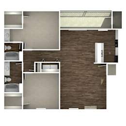 2 beds, 2 baths, 1,000 sqft, $887