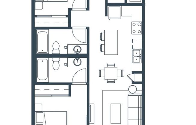 2 beds, 2 baths, 806 sqft, $2,845, Unit 407