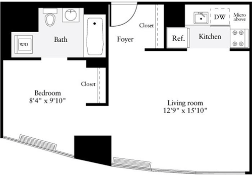 Studio, 1 bath, 511 sqft, $4,437