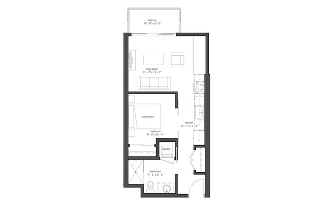 1 bed, 1 bath, 536 sqft, $1,318, Unit 218