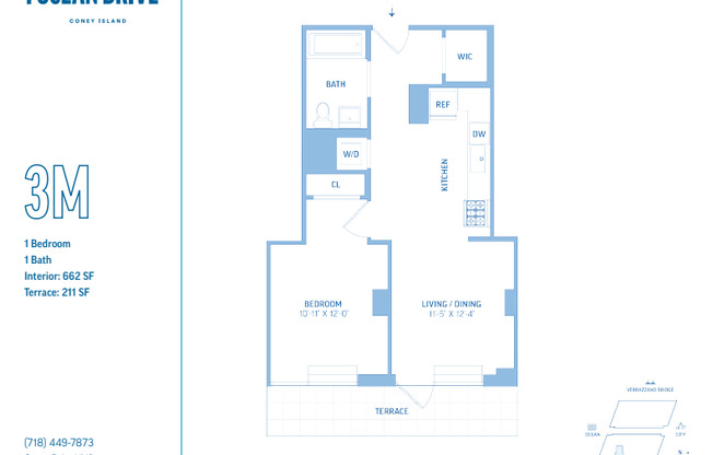 1 bed, 1 bath, 662 sqft, $2,858, Unit E03M