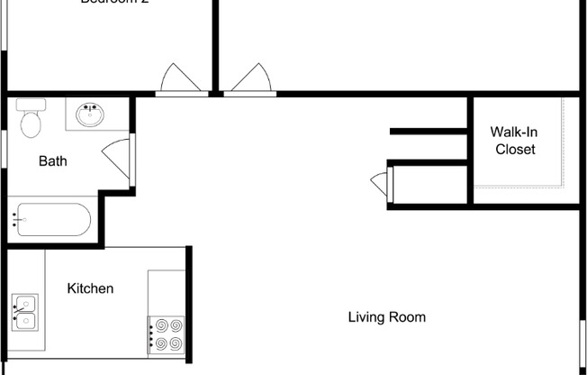 2 beds, 1 bath, 950 sqft, $2,400