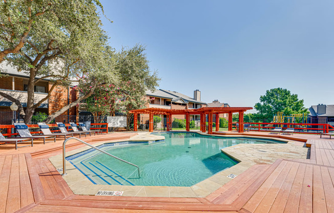 the swimming pool at our apartments