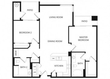 2 beds, 2 baths, 1,030 sqft, $1,770