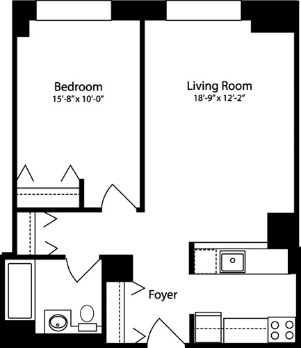 1 bed, 1 bath, 651 sqft, $4,491, Unit 10V