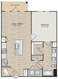 1 bed, 1 bath, 748 sqft, $2,069