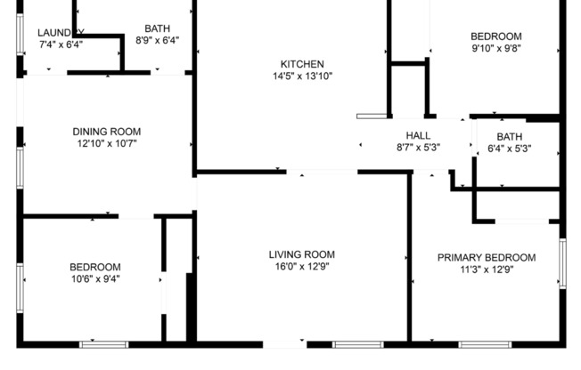 3 beds, 2 baths, 1,176 sqft, $2,025, Unit 1