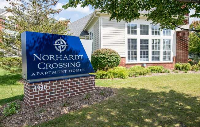 Sign at Norhardt Crossing Apartments in Brookfield, WI