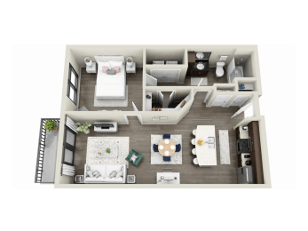 1 bed, 1 bath, 733 sqft, $2,436