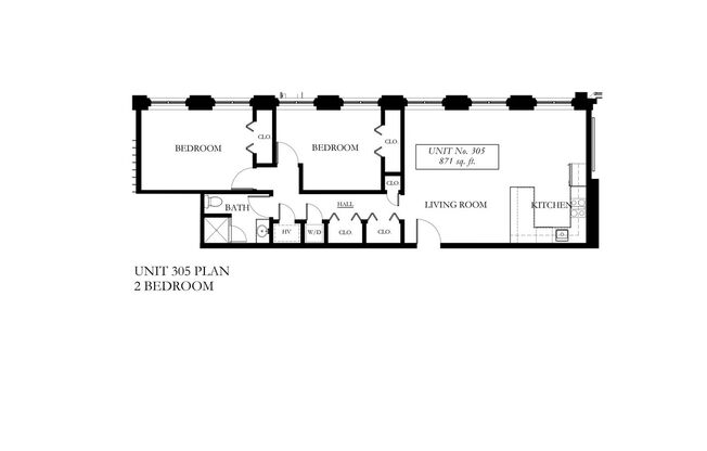 2 beds, 1 bath, 831 sqft, $2,100, Unit 305