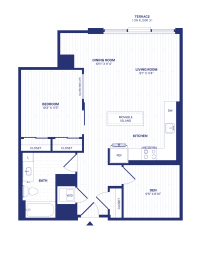 1 bed, 1 bath, 823 sqft, $2,457