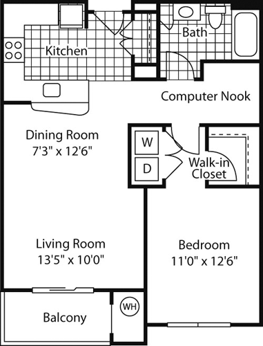 1 bed, 1 bath, 739 sqft, $2,075, Unit 1031