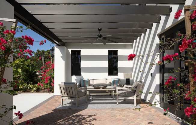 Outdoor siting area at Azola West Palm Beach, West Palm Beach, Florida