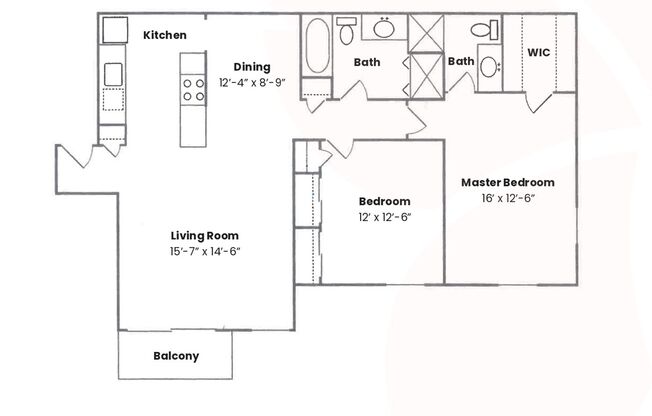 2 beds, 2 baths, 1,077 sqft, $1,640, Unit 37-9674-310