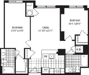 2 beds, 2 baths, 1,038 sqft, $2,834