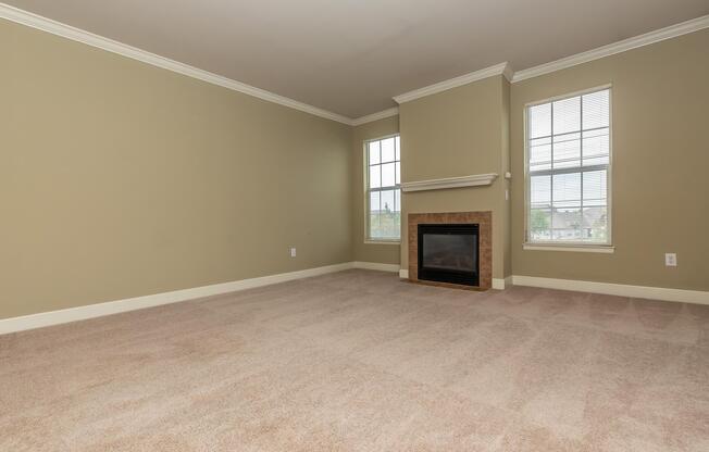 a room with a large window